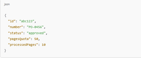 Purchase order id example